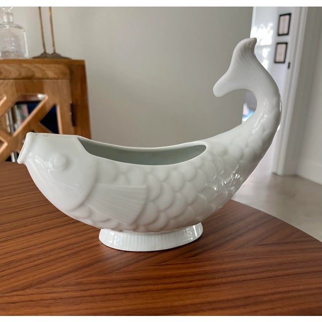 All the way from France, this vintage porcelain blanc de chine piece is perfect sauce boat or cracker holder for your...