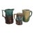 Antique 19th C. Victorian Majolica Botanical & Harvest Pitchers - Set of 3 For Sale