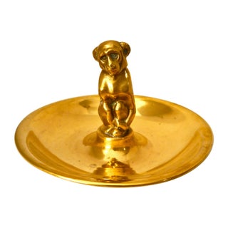 1950's Brass Mottahedeh Monkey Dish For Sale