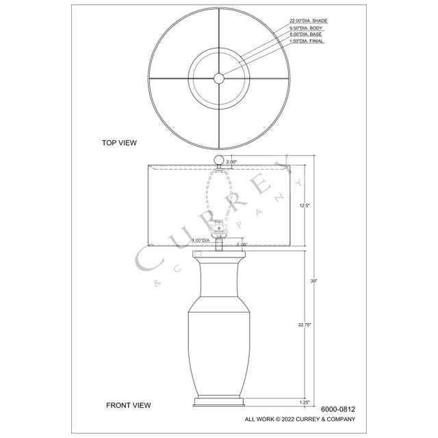 Currey & Company Currey & Company Willow Table Lamp For Sale - Image 4 of 5