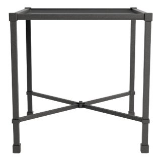 Brown Jordan Venetian 18" Square Occasional Table, Textured Pewter frame For Sale