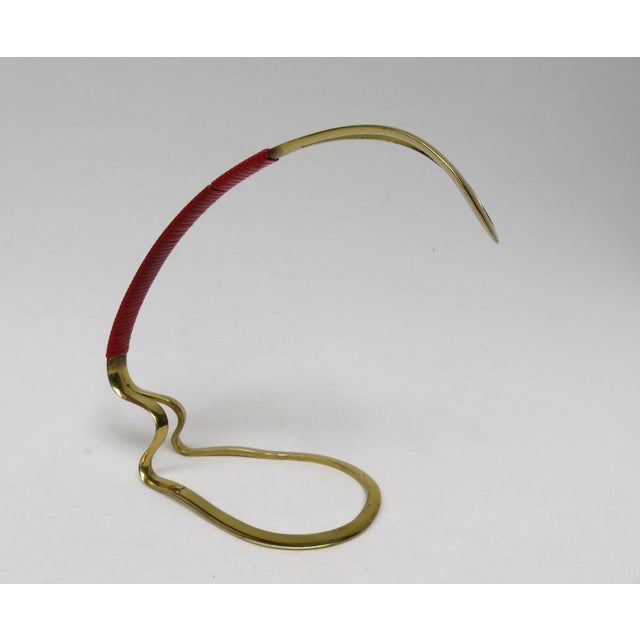 Bottle Holder in Brass with Handle Plastic Band, 1950s For Sale - Image 4 of 8