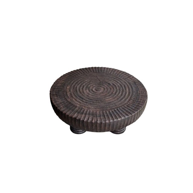 Contemporary Large Suar Wood Table Espresso Finish, Hand-Carved Detailing, Modern Organic For Sale - Image 3 of 9