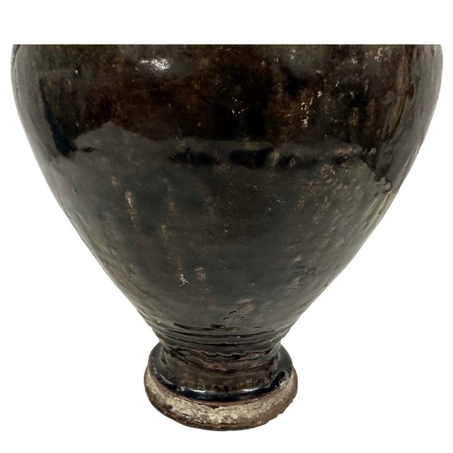 Antique Khmer Angkor Period Stoneware Baluster Vase For Sale - Image 4 of 18