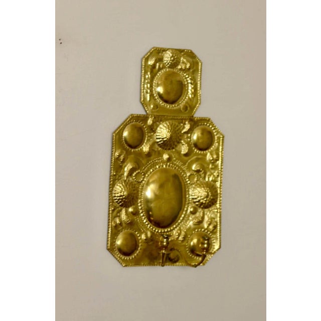 Gold Large Swedish Brass Sconces, Set of 2 For Sale - Image 8 of 10