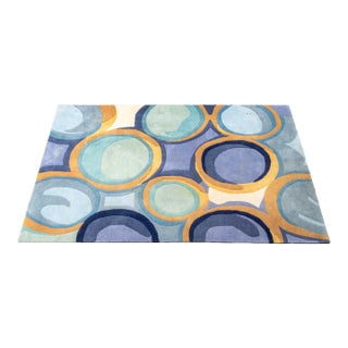 Momeni Blue New Wave Rug, 8' X 5' 2" For Sale
