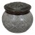 Antique Simpson Hall Miller Sterling Silver Lidded Cut Crystal Vanity Jar Pot 4" For Sale