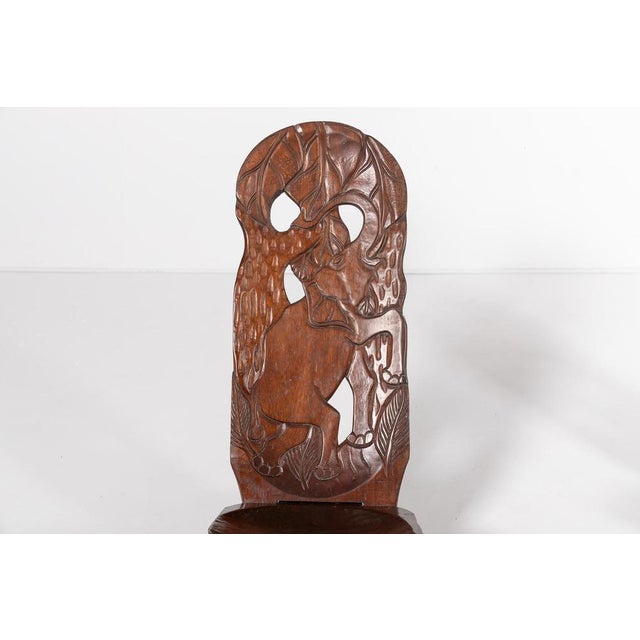 Hand carved pair of hardwood chairs with unique ornaments. Condition Good, age related usage marks and patina I have...