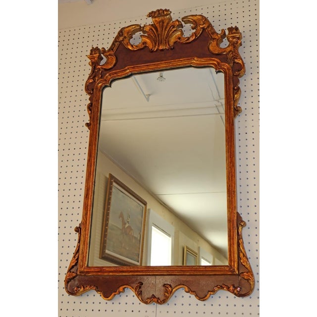 Labarge Georgian Rococo Style Burl Wood Wall Mirror Dimensions : 46" Tall X 27" Wide X 1" deep A stunning, highly...