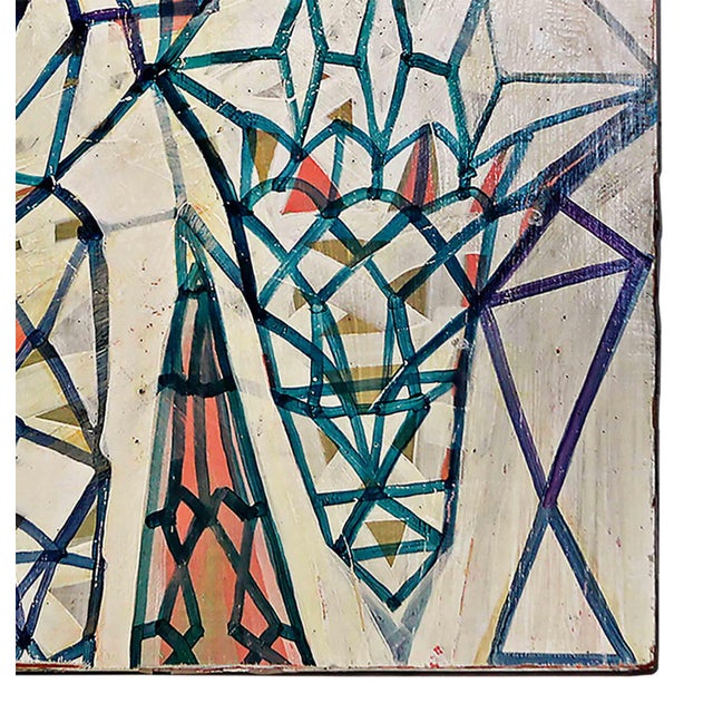 Abstract painting on stretched canvas by Isabel Riley titled 'White Diamonds'. Signed and dated, 2016. Isabel Riley is a...