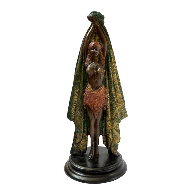 Art Deco Bronze “Draped Dancer” Sculpture For Sale