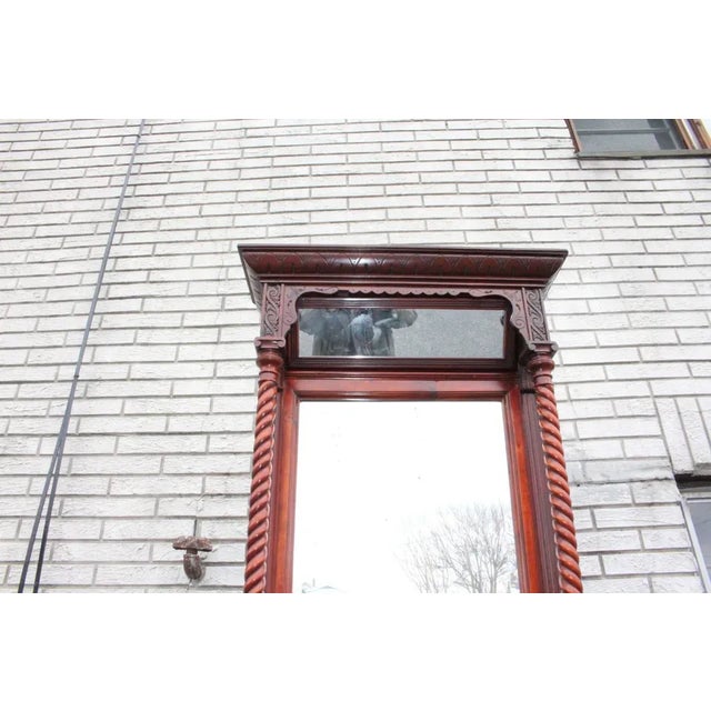 Victorian 19th Century American Victorian Cherry Hallway Entryway Mirror For Sale - Image 3 of 10
