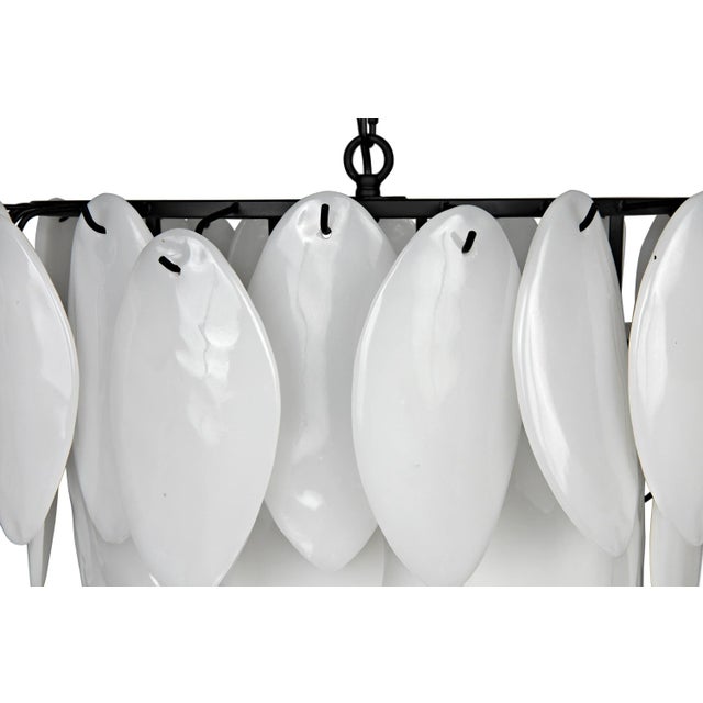 Not Yet Made - Made To Order NOIR Lotus Milk Glass Chandelier, Large For Sale - Image 5 of 8
