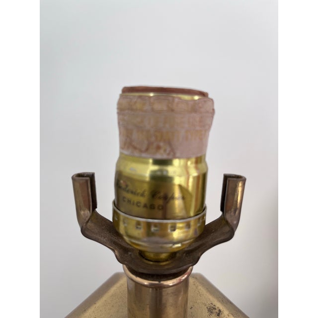 Wood Late 20th Century Frederick Cooper Brass Faceted Ginger Jar Lamps-a Pair For Sale - Image 7 of 11