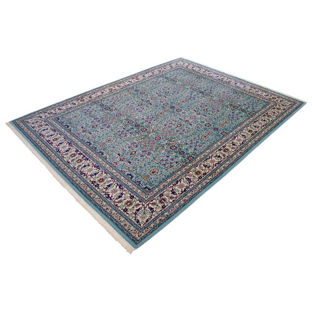 1980s Vintage Hand Knotted Turkish Rug Hereke Carpet - 7′1″ × 9′6″ For Sale - Image 9 of 18