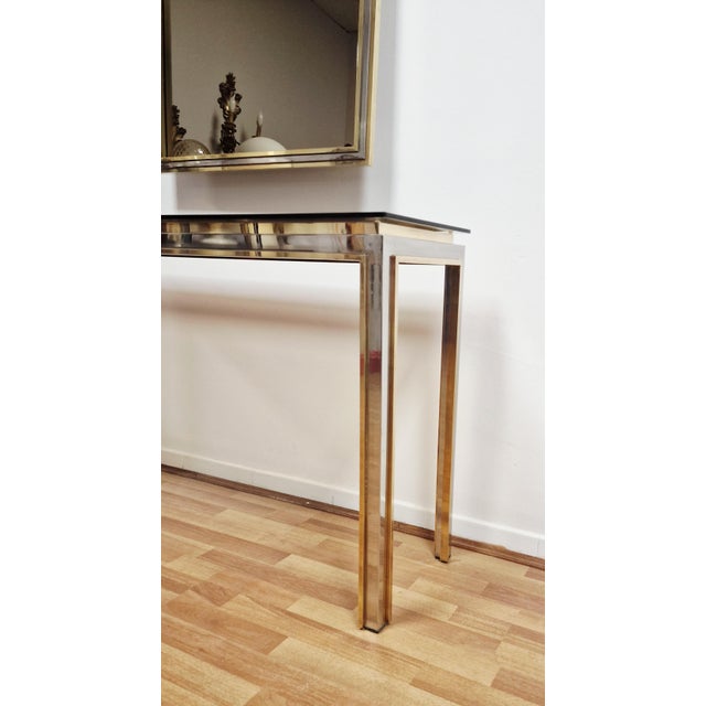 Vintage Italian Furniture Set with Console Table and Wall Mirror, 1970s, Set of 2 For Sale - Image 9 of 10