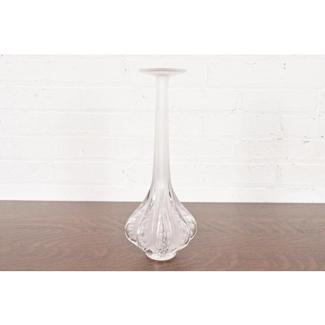 Lalique Paris Marie-Claude Soliflore Frosted Crystal Vase For Sale - Image 11 of 11