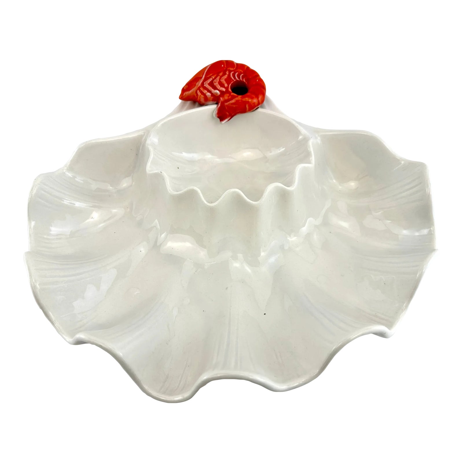 1960s Mid Century Coastal Shell Serving Bowl | Chairish
