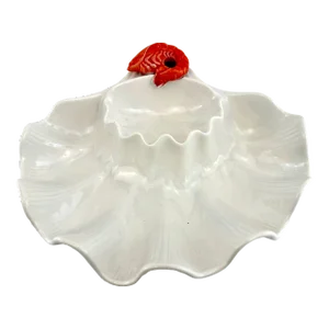 1960s Mid Century Coastal Shell Serving Bowl