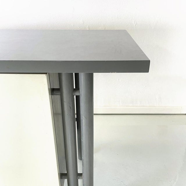 Modern Italian Rectangular Sideboard in Gray and White Wood, 1980s For Sale - Image 6 of 16