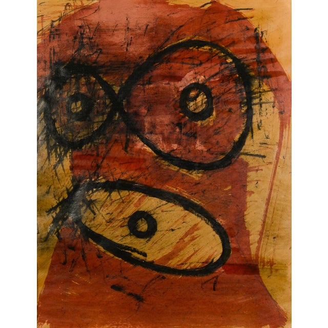 Abstract Female Form, 1950s, Watercolor For Sale - Image 5 of 5