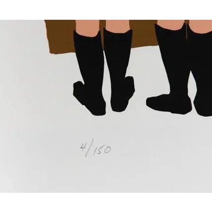 Waiting for the Eton Bus circa 1978 Serigraph, signed and numbered in pencil Of 150 22 in. x 30 in. (55.88 cm x 76.2 cm)