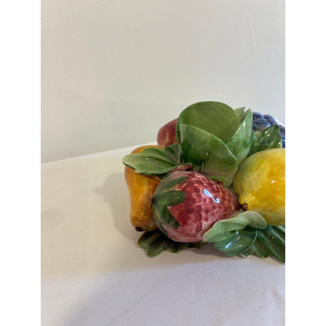 Italian Vintage Italian Capodimonte Porcelain Fruit Taper Candle Holder For Sale - Image 3 of 12