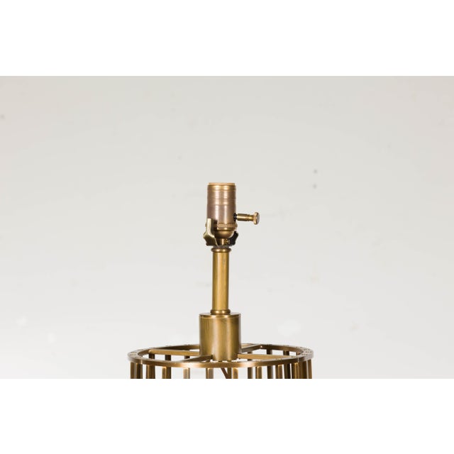 Mid 20th Century Italian Brass Hourglass Shaped Single Light Lamp, US Wired For Sale - Image 9 of 12