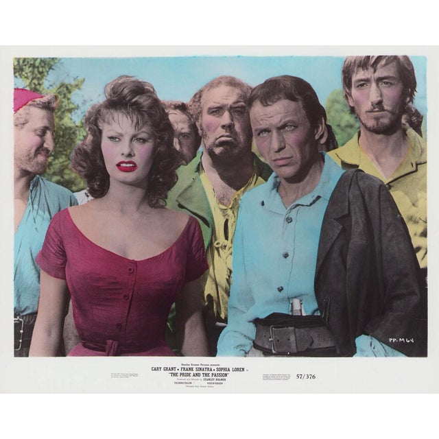 Original color lobby card for the film "The Pride and the Passion" (1957) featuring Cary Grant, Frank Sinatra, and Sophia...