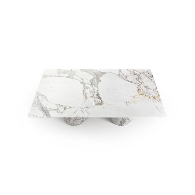 Jaspura Rectangular Dining Table in Calacatta Oro Marble from Stone Valley For Sale - Image 4 of 5