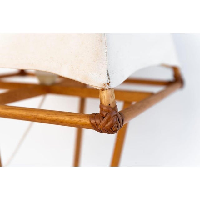 Wood and Rattan Table Lamp, 1970s For Sale - Image 3 of 8