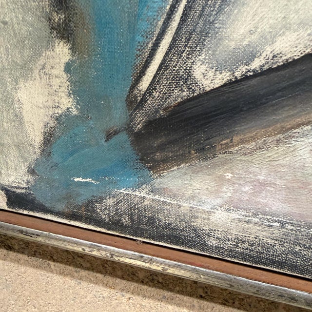 Oil in Canvas Signed Gorge W Gunther Abstract Expressionism Mid-Century Mod Painting For Sale - Image 11 of 16