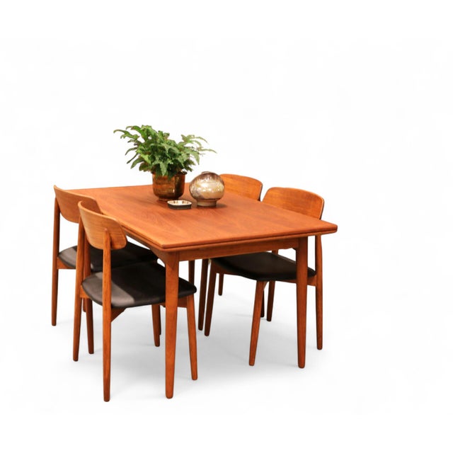 Chairs in Teak and Black Leather by Harry Østergaard for Randers Møbelfabrik, 1960s, Set of 4 For Sale - Image 13 of 17
