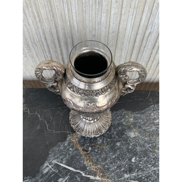 Antique Edwardian Sterling Silver Presentation Cup with Interior Glass For Sale - Image 11 of 18