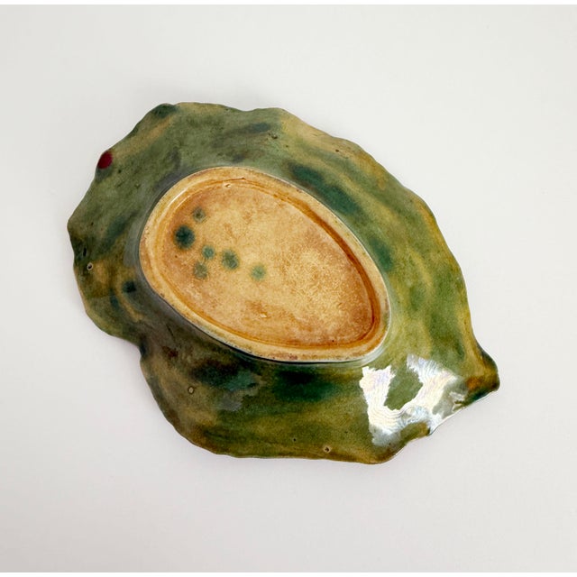 Green Early 20th C Majolica Begonia Leaf Dish For Sale - Image 8 of 8