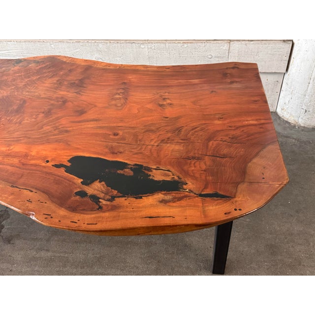 Live Edge Wood + Metal Dining Table For Sale - Image 12 of 12