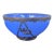 Antique Chinese Blue Peking Glass Bowl With Signed Ornate Metal Mount For Sale