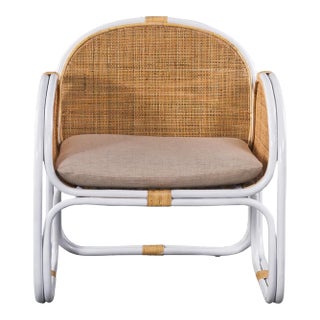 Matthew Izzo Latitude Caned Lounge Chair For Sale