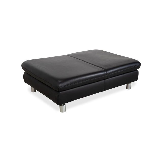 Modern Rivoli Ottoman in Black Leather from Koinor For Sale - Image 3 of 14