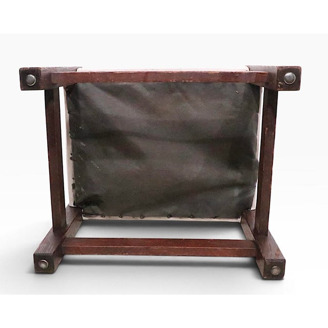 Early 20th Century Mission Oak Arts and Crafts Period Stool Ottoman Footrest Bench in the Style of Stickley For Sale - Image 9 of 12