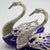 Vintage Italian Sterling Silver 800 Swan Salt Cellars with Cobalt Glass Liners and Spoons, 1970s, Set of 4 For Sale - Image 6 of 13