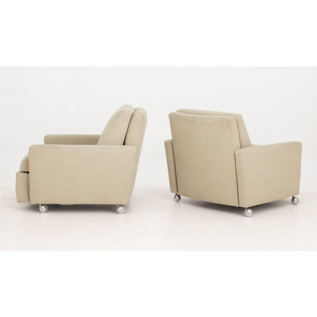 Mid 20th Century Pair of Modern Wool Upholstered Reclining Chairs For Sale - Image 5 of 12
