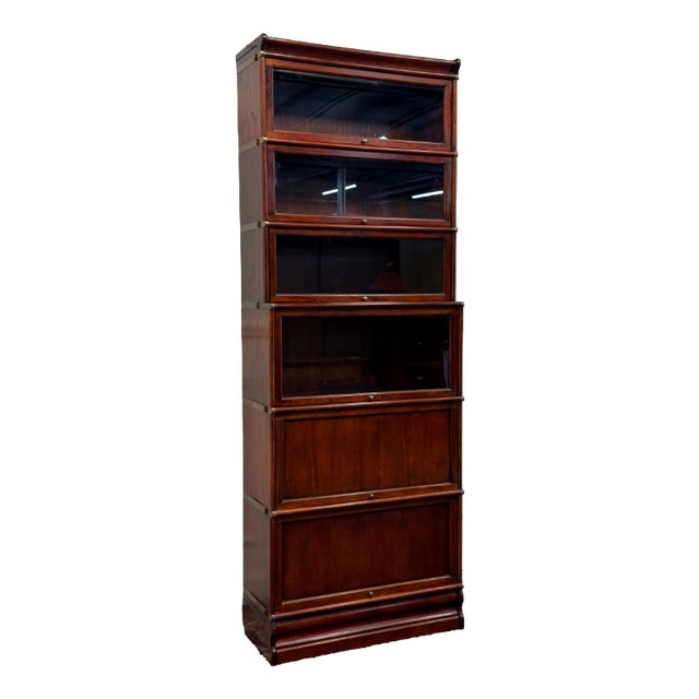 English Bookcase in Brass, Glass, and Ash in the style of Globe-Wernicke For Sale