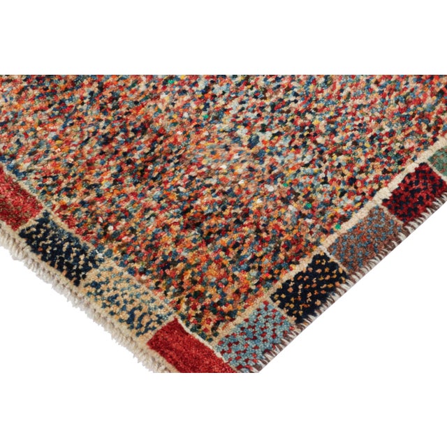 Vintage Gabbeh Tribal Rug in Polychromatic Striae and Dots Pattern - Rug & Kilim For Sale In New York - Image 6 of 7