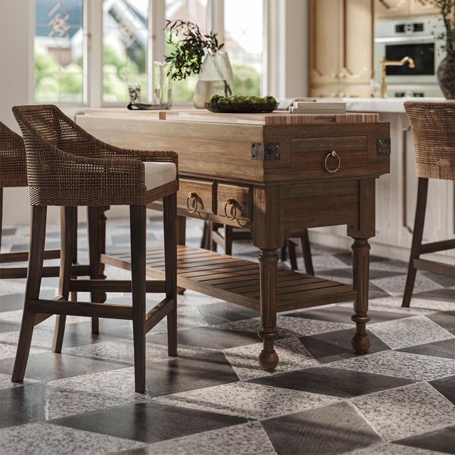 French Provincial Large Kitchen Island For Sale - Image 9 of 12