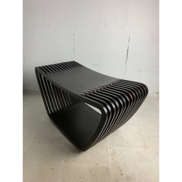 Mid-Century Modern Vintage Dutch Slatted Wooden Wavy Curvy Coffee Table, 1970s For Sale - Image 3 of 15
