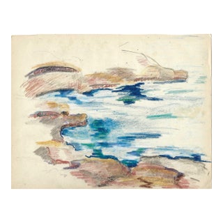 1940s Grace Spongberg Hawaii Blow Hole Drawing For Sale
