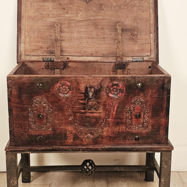 Wood Southeast Asian Teak Merchant's Trunk, 19th Century or Earlier For Sale - Image 7 of 12