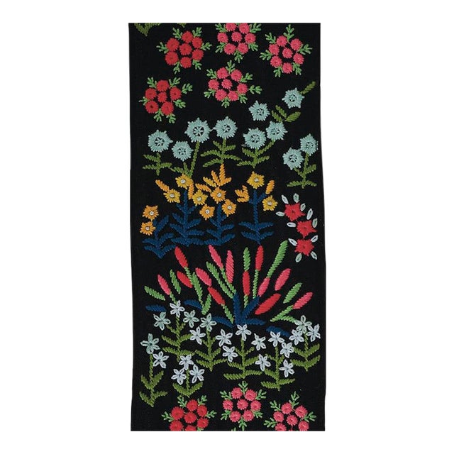 Sample - Schumacher Lula Embroidered Tape in Black For Sale