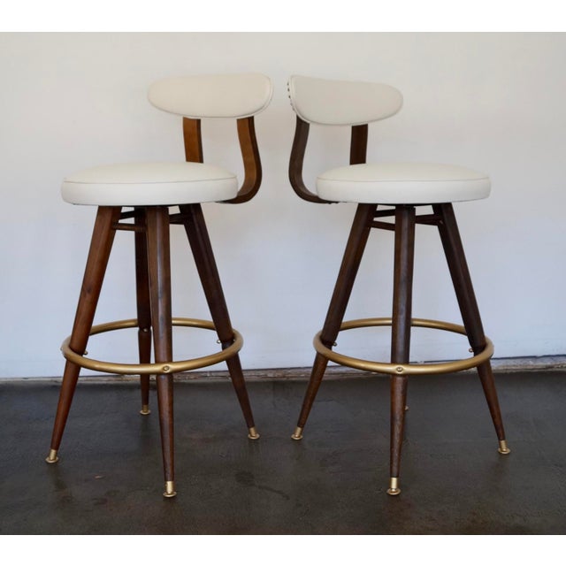 MidCentury Modern Bentwood Bar Stools A Pair Chairish